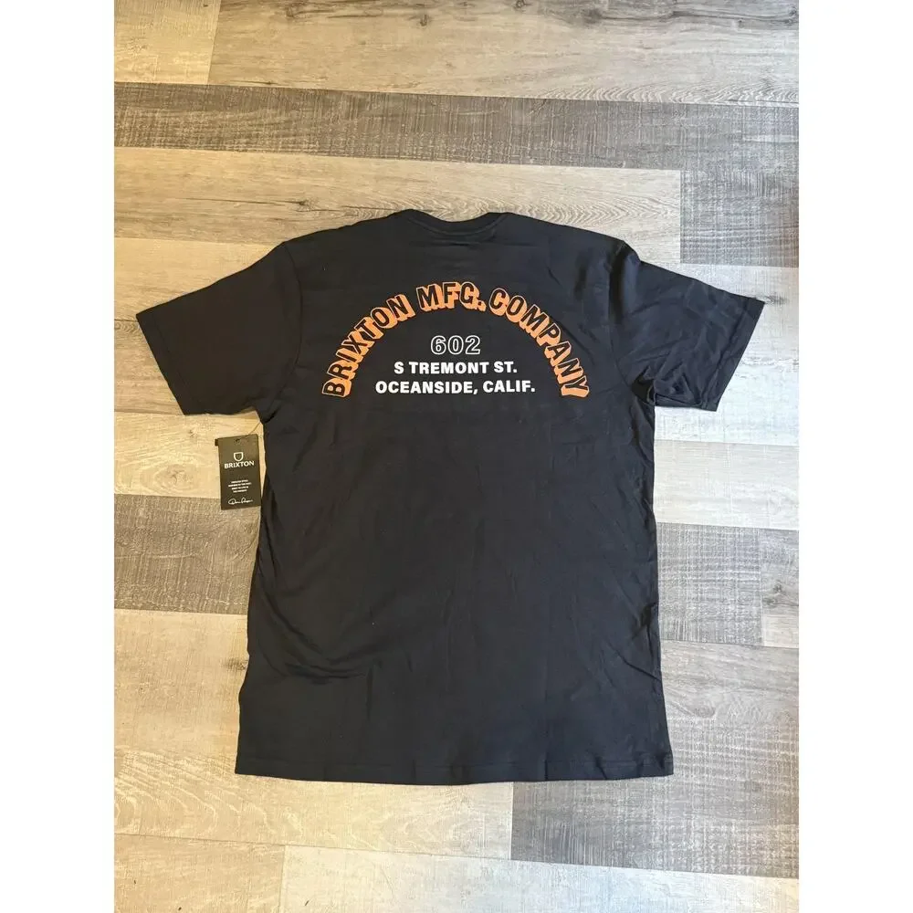 Brixton Shirt Mens Medium Black 602 Tremont St Oceanside California Pocket Tee - Picture 7 of 10